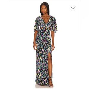AFRM maxi cut out  savvy dress. Noir paisley .NWT small